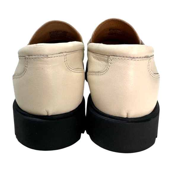 Abeo Boulevard Leather Penny Loafer Beige Size 7 Neutral Lug Sole Slip On - Picture 3 of 8